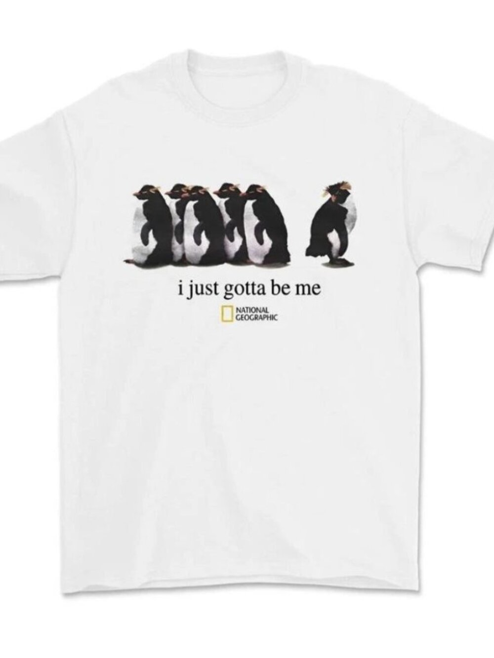 Short Sleeve T-Shirt I Just Gotta Be Me Graphic Pengu NWT